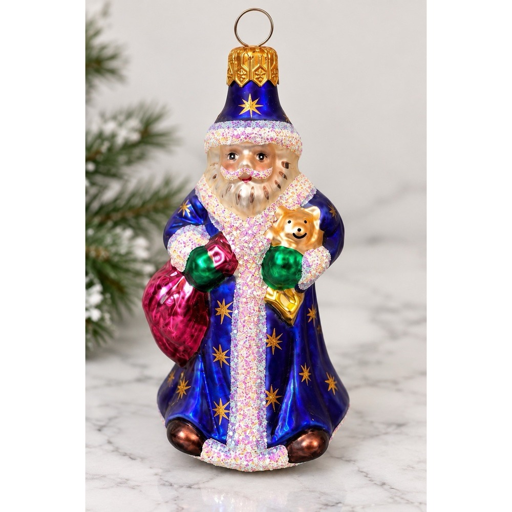 Christopher Radko 1998 Petite Pere Noel France #024 Glass Santa Ornament 4.5"